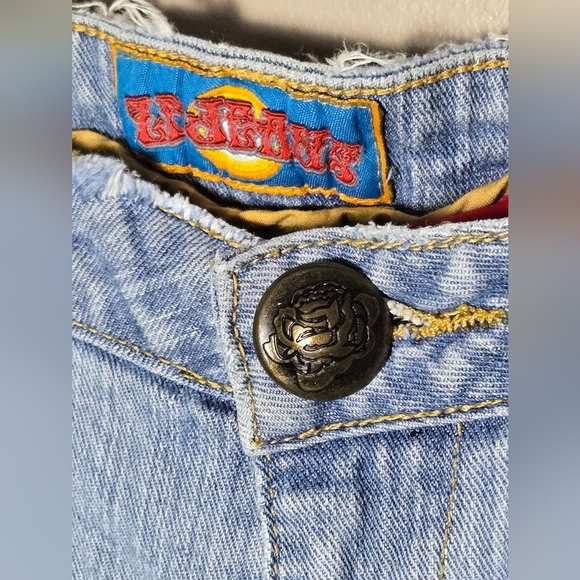 Vintage Y2K LTB Floral Eclectic Boho Embroidered Low Rise Flare Leg Jeans, Sz 9 - Picture 5 of 6